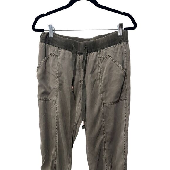 Anthropologie Hei Hei Drawstring Cambray Cargo Ankle Jogger Pants Olive Green S - Picture 3 of 12